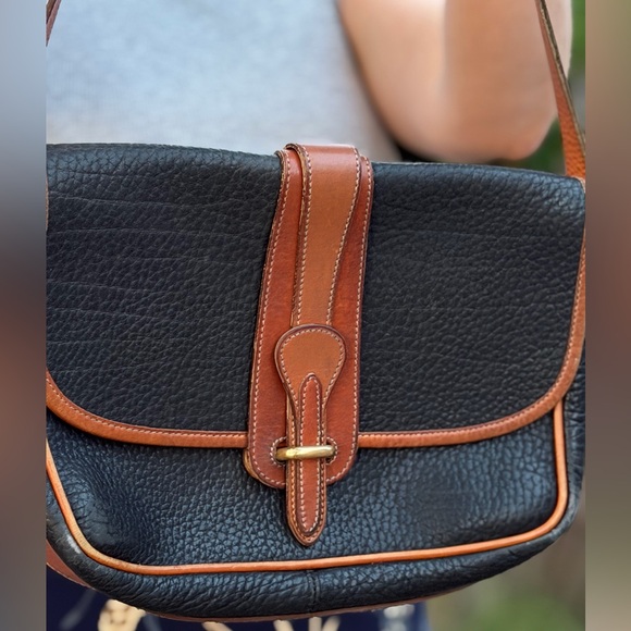 Vintage Dooney & Bourke Leather Crossbody Bag Black Brown - Picture 4 of 12